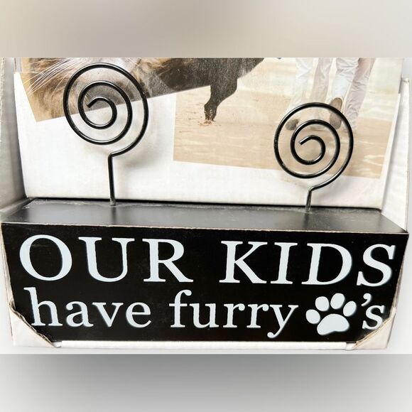 Our Kids Have Furry Paws Dogs Pets Standing Tabletop Picture Frame. NEW. - Picture 2 of 4